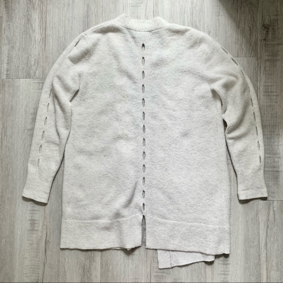 Banana Republic Heathered White Wool Cardigan M - Picture 3 of 5